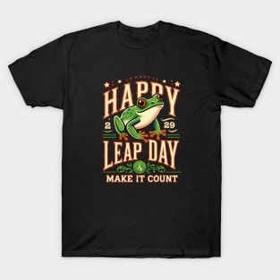 Happy Leap Day - Vibrant Frog Celebration T-Shirt